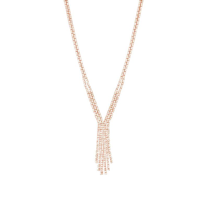 Collana in metallo rosato con multifili con strass - Collane Donna | Stroili