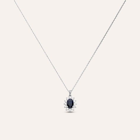 Collana Charlotte Oro Bianco Zaffiro Diamante - Collane Donna | Stroili