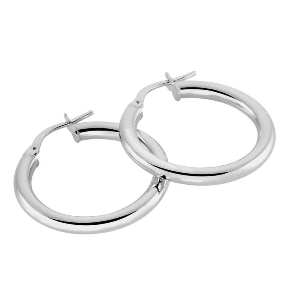 Orecchini A Cerchio Toujours Oro Bianco - Orecchini a Cerchio Donna | Stroili