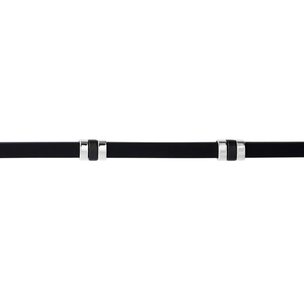 Bracciale Man Code Acciaio Bicolore Bianco / Nero - Bracciali Uomo | Stroili