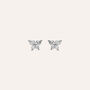 Orecchini Lobo Bon Ton Oro Bianco Cubic Zirconia