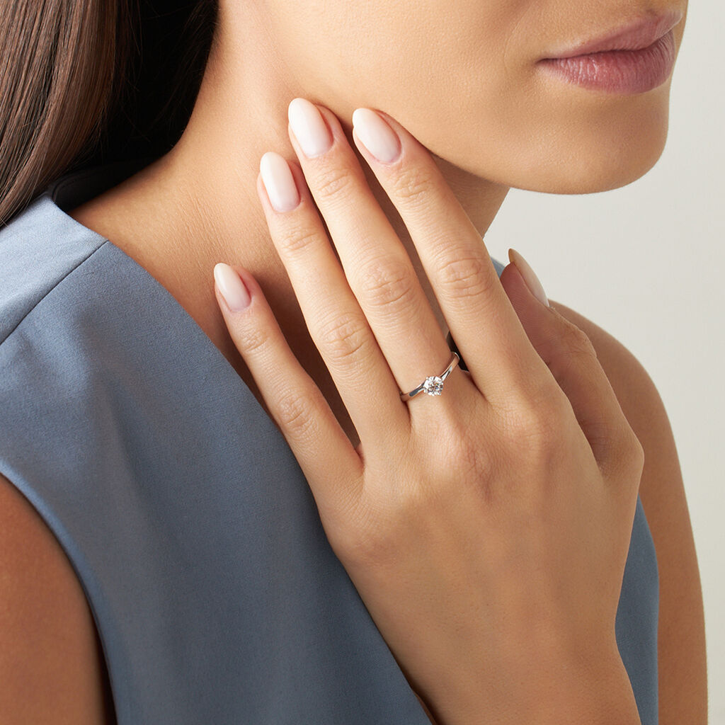 Anello Solitario Valentino Diamade Oro Bianco Diamante Lab-Grown - Anelli con Pietre Donna | Stroili