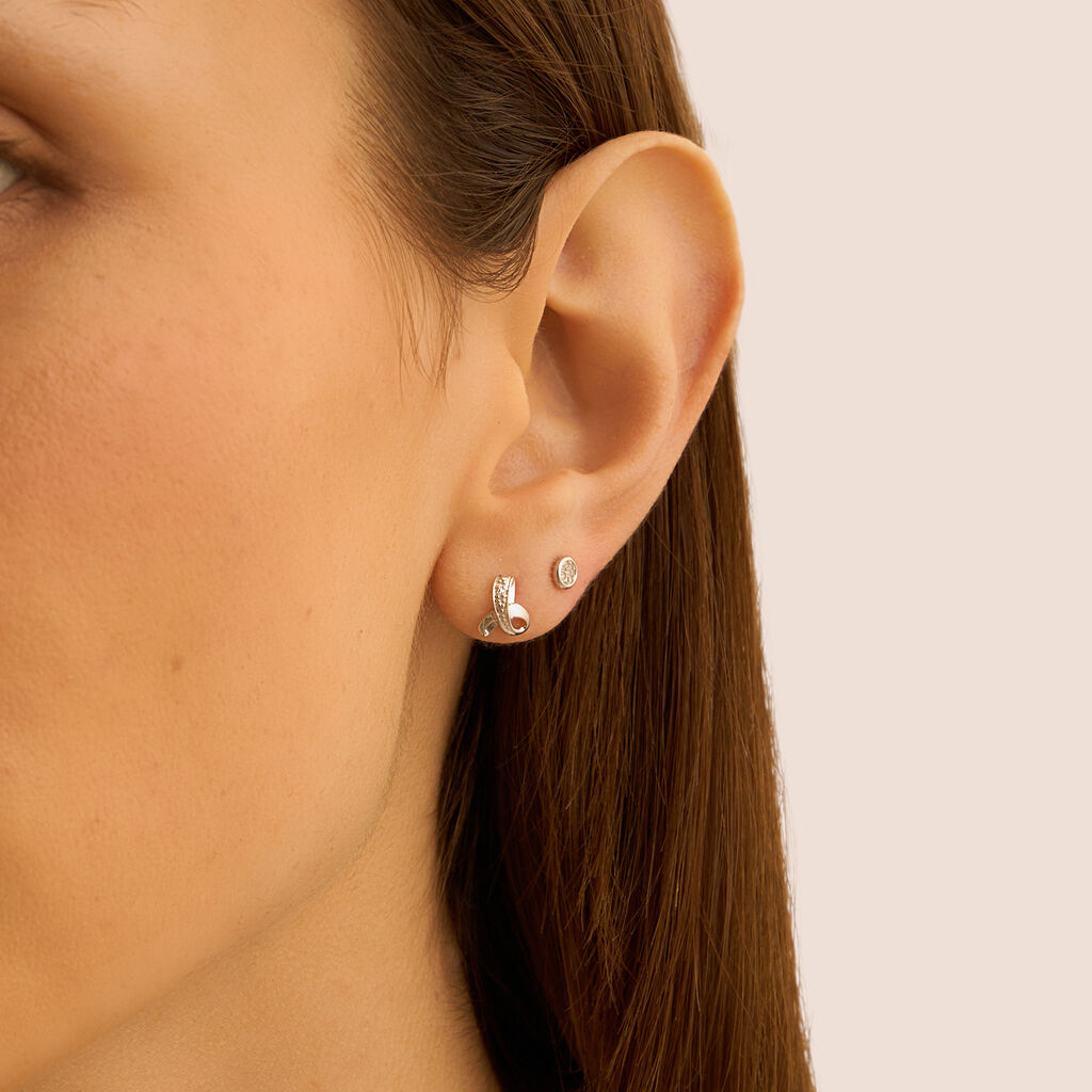 Orecchini Lobo Sophia Oro Bianco Diamante