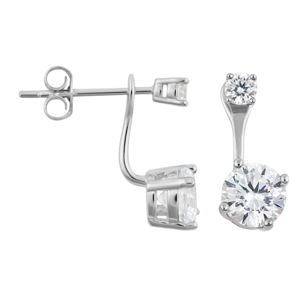 Orecchini Lobo Doppio Punto Luce Silver Elegance Argento Rodiato Cubic Zirconia - Orecchini a Lobo Donna | Stroili