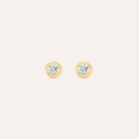 Orecchini Lobo Punto Luce Claire Oro Giallo Cubic Zirconia - Orecchini a Lobo Donna | Stroili