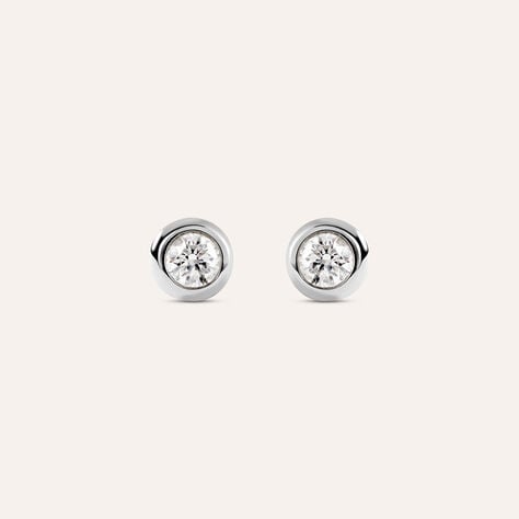 Orecchini Lobo Punto Luce Grace Oro Bianco Diamante - Orecchini a Lobo Donna | Stroili