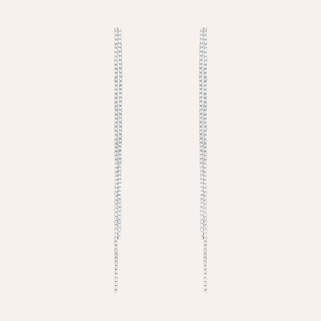 Orecchini Pendenti Tennis Romantic Shine Metallo Cristallo