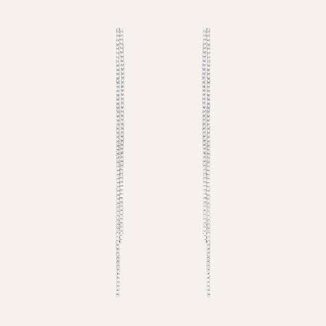 Orecchini Pendenti Tennis Romantic Shine Metallo Cristallo - Orecchini Pendenti Donna | Stroili