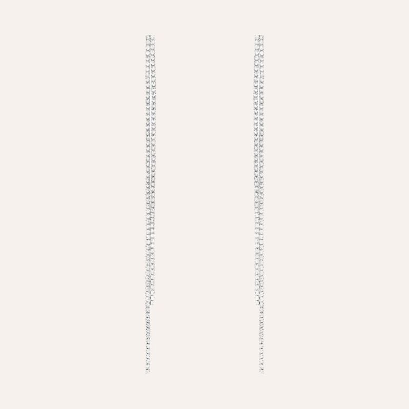 Orecchini Pendenti Tennis Romantic Shine Metallo Cristallo - Orecchini Pendenti Donna | Stroili