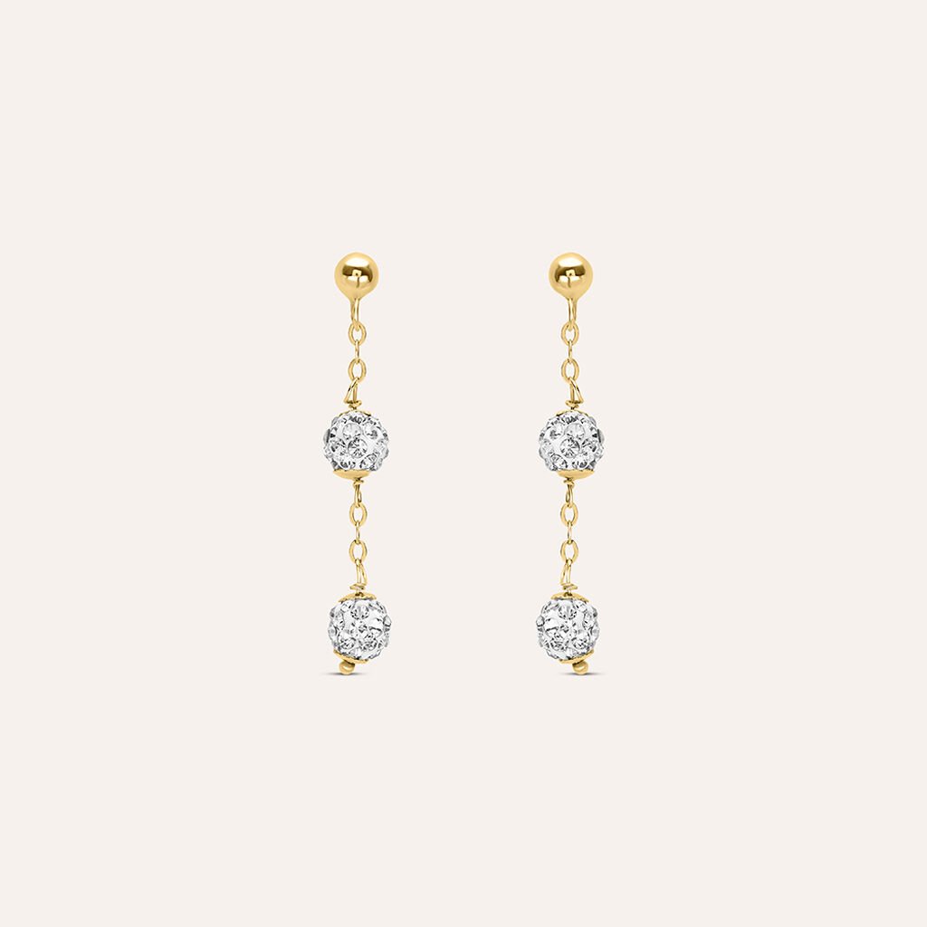 Orecchini Pendenti Christelle Oro Giallo Cristallo