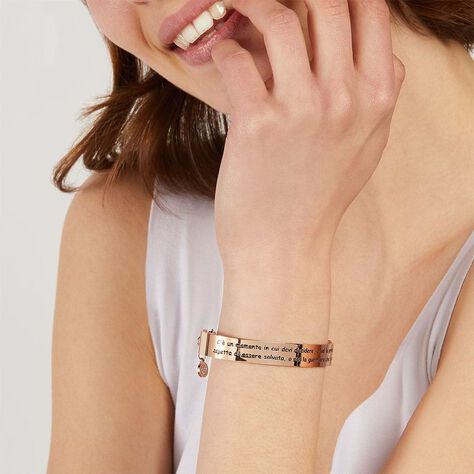 Bangle Lady Message Acciaio Rosa Cristallo - Bracciali Rigidi Donna | Stroili