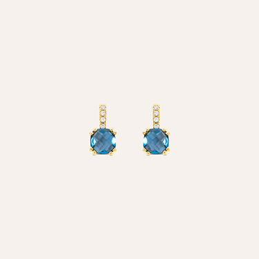 Orecchini Lobo Punto Luce Am&eacute;lie Oro Giallo Topazio Cubic Zirconia