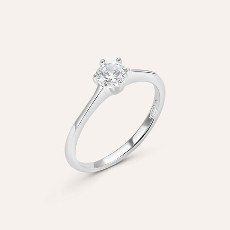 Anello Solitario Silver Elegance Argento Rodiato Cubic Zirconia - Anelli con Pietre Donna | Stroili