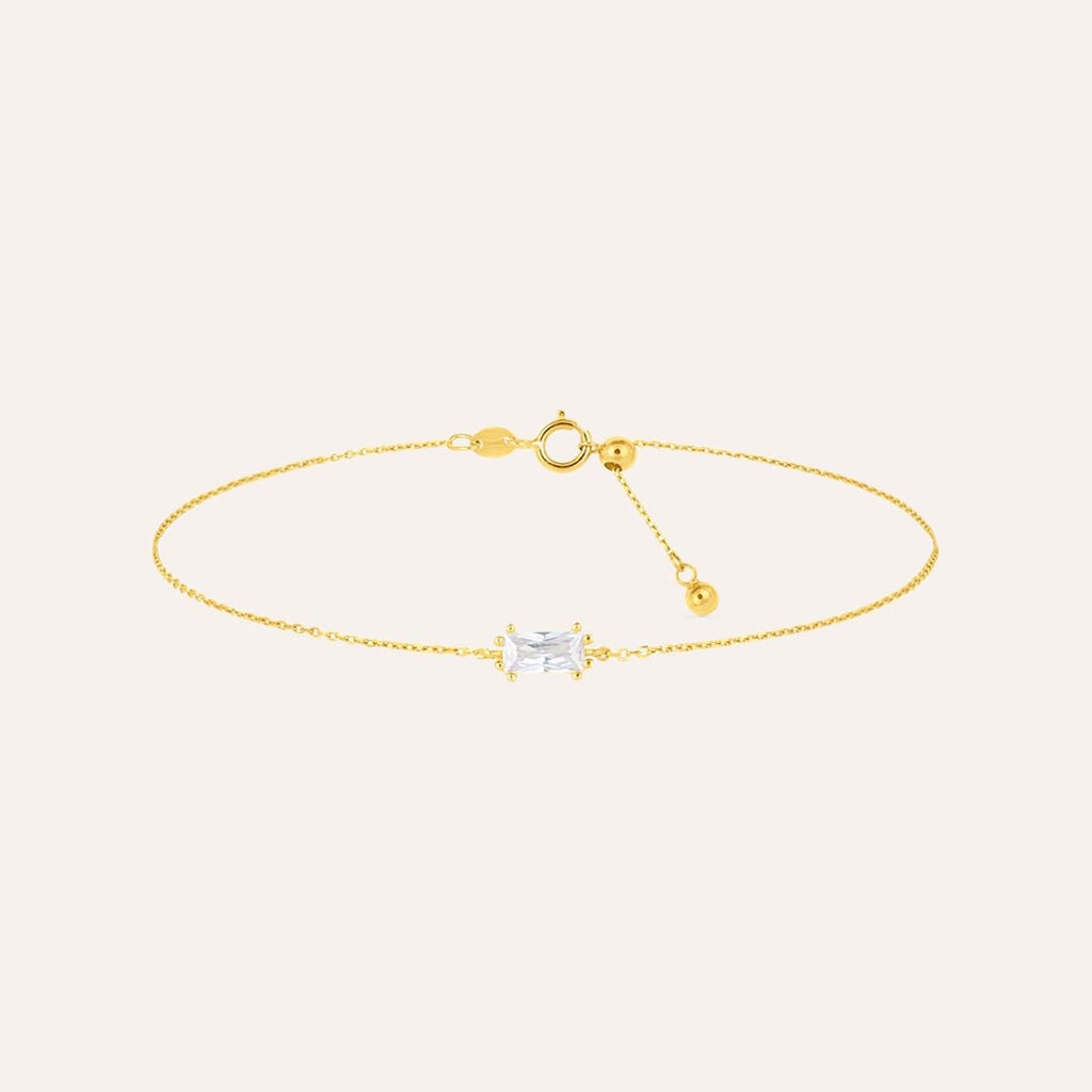 Philip Jones Bracciale Tennis Amicizia Oro Placcato Con Cristalli Zircondia - Regolabile 12-24 Cm