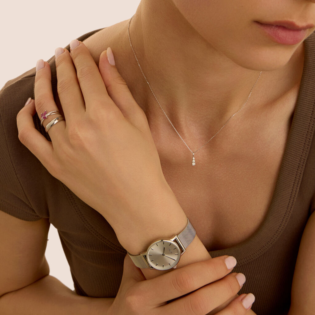 Anello Solitario Charlotte Oro Bianco Rubino E Diamanti