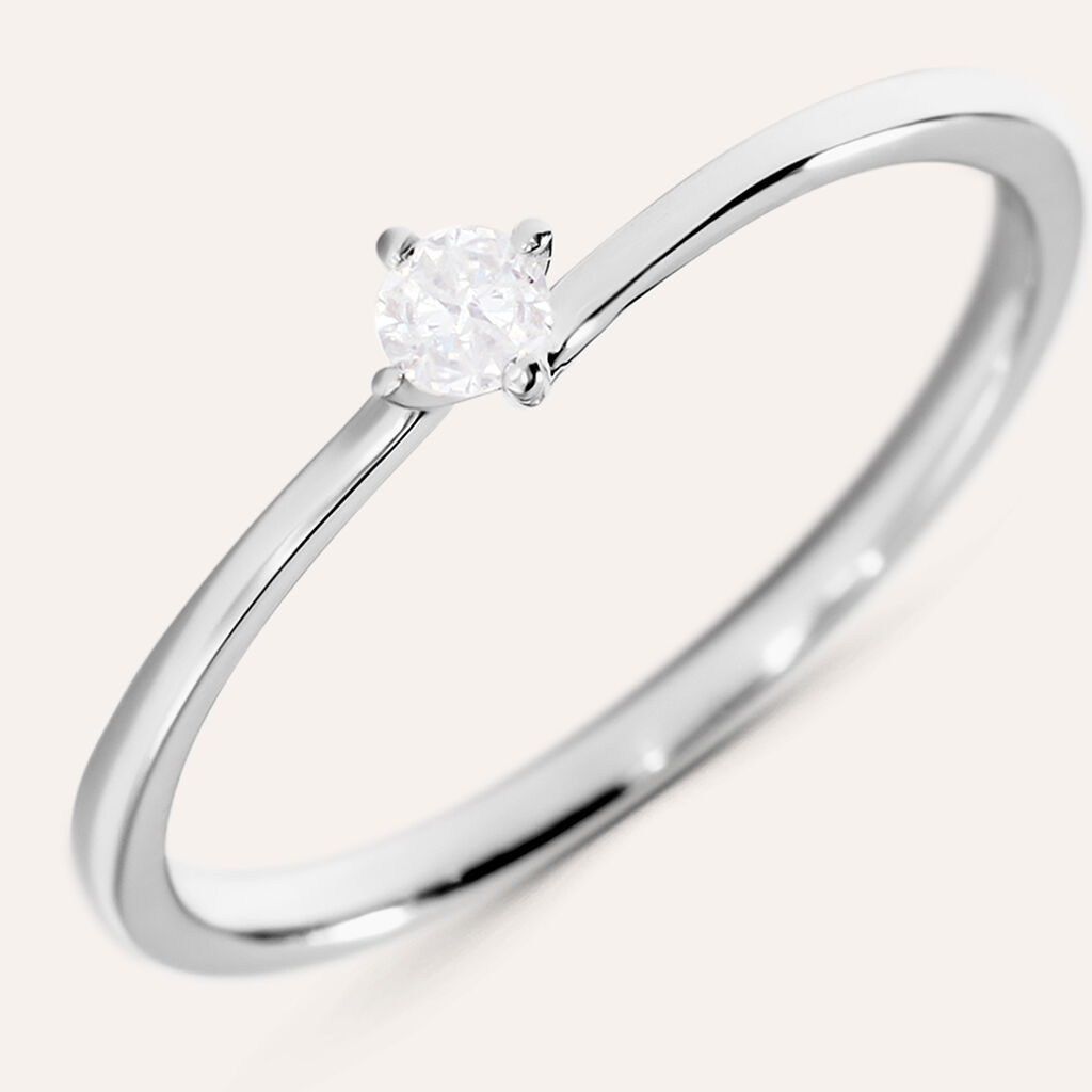 Anello Solitario Grace Oro Bianco Diamante