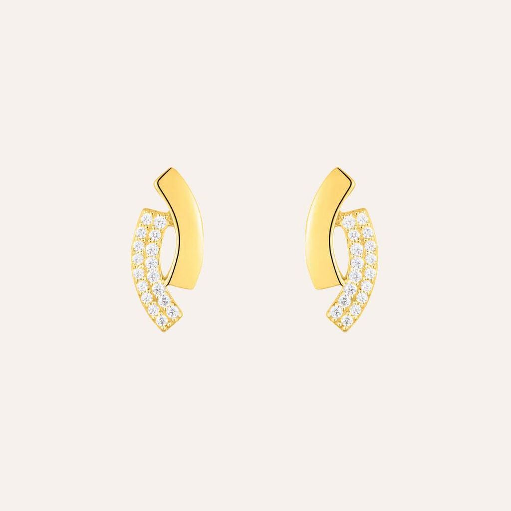 Orecchini A Cerchio Claire Oro Giallo Cubic Zirconia