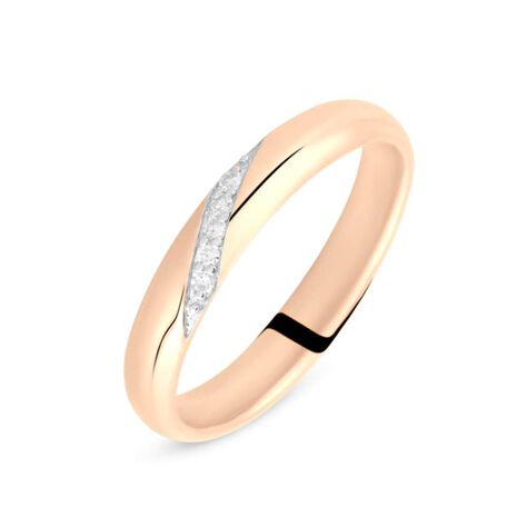 Fede Comoda 3 mm Oro Rosa Diamante - Anelli con Incisione Donna | Stroili