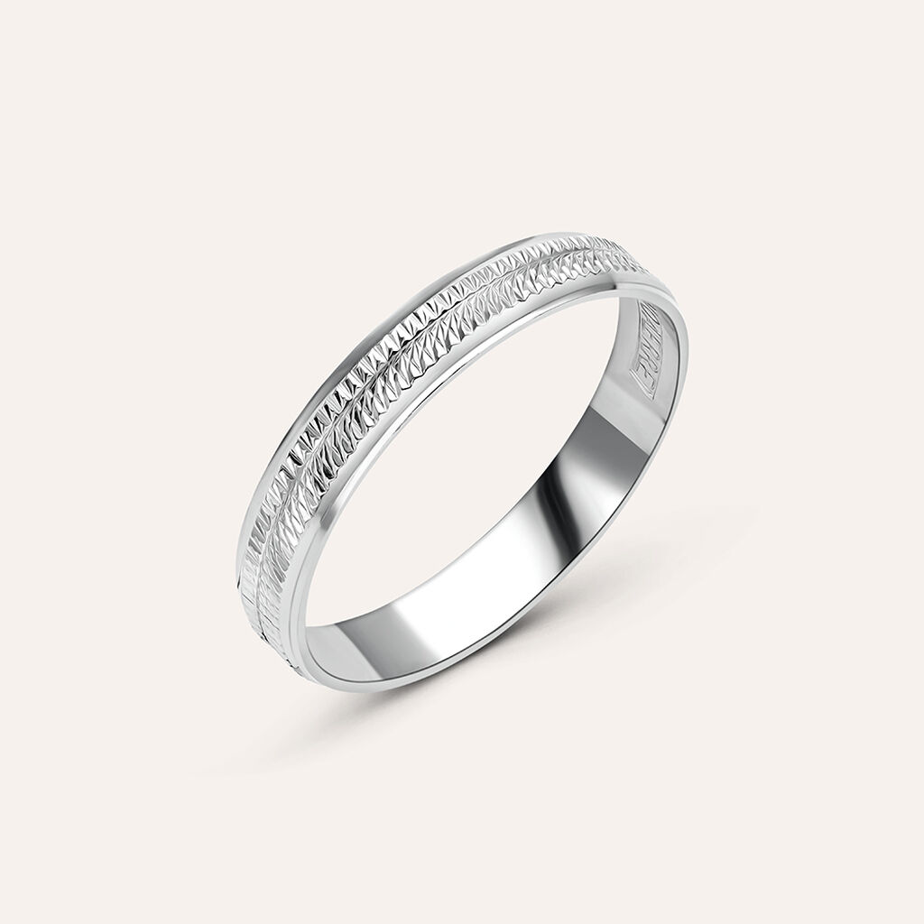 Fede Classica Diamantata 3.3 mm Oro Bianco - Anelli con Incisione Donna | Stroili