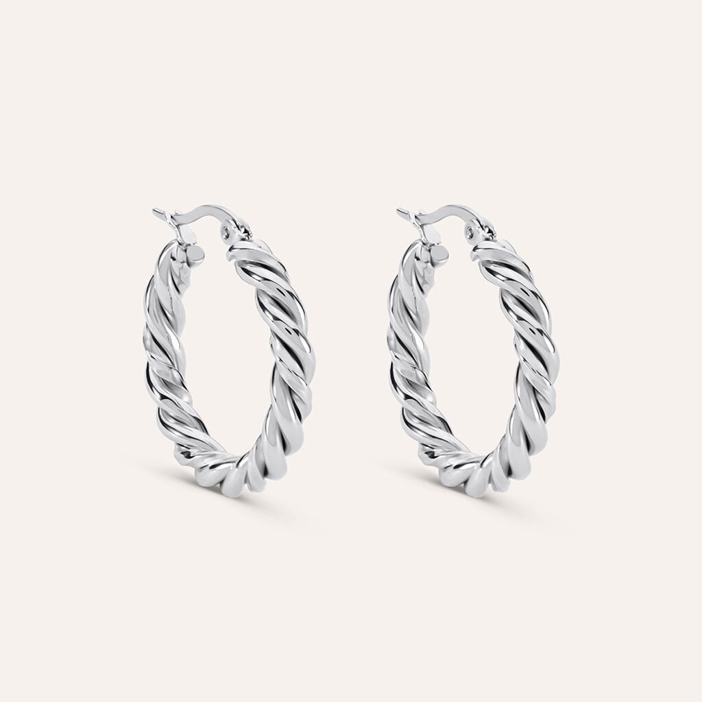 Orecchini A Cerchio Moonlight Acciaio