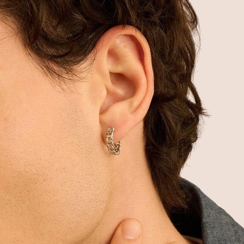 Mono Orecchino A Cerchio Man Code Acciaio - Mono Orecchino Uomo | Stroili