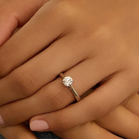 Anello Solitario Diamade Oro Bianco Diamante Lab-Grown - Anelli con Pietre Donna | Stroili