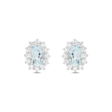 Orecchini Lobo Acquamarina Oro Bianco Acquamarina Diamante
