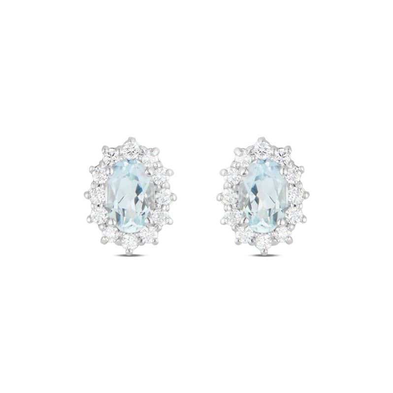 Orecchini Lobo Acquamarina Oro Bianco Acquamarina Diamante - Orecchini a Lobo Donna | Stroili