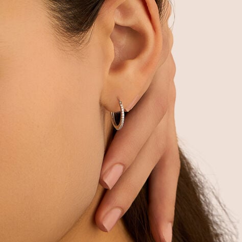 Orecchini A Cerchio Toujours Oro Bianco Cubic Zirconia - Orecchini a Cerchio Donna | Stroili