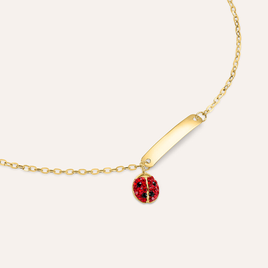 Bracciale Con Targhetta Holy Oro Giallo Cristallo