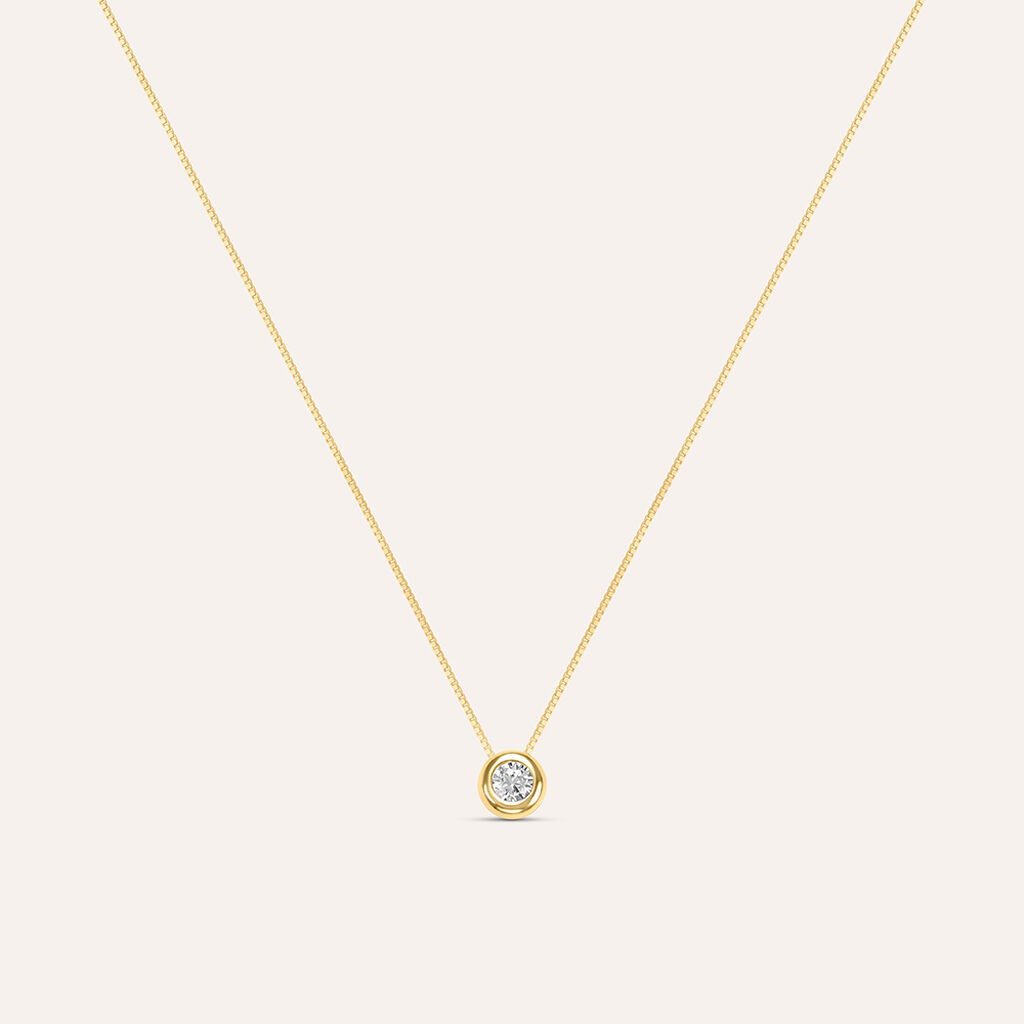 Collana Punto Luce Claire Oro Giallo Cubic Zirconia