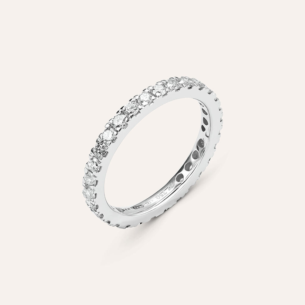 Anello Eternity Diamade Oro Bianco Diamante Lab-Grown