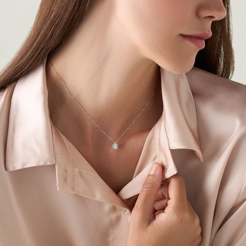 Collana Punto Luce Diamotion Oro Bianco Diamante - Collane Punto Luce Donna | Stroili