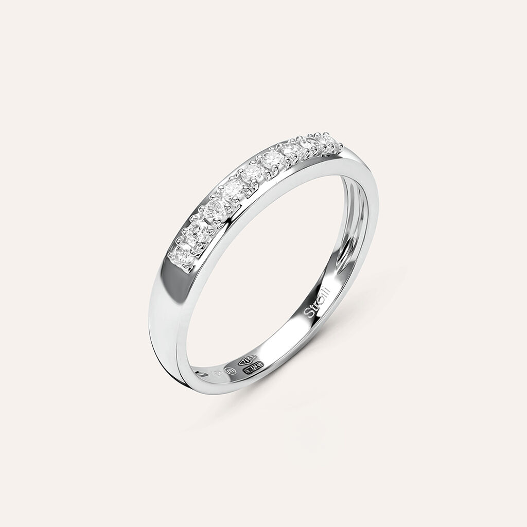 Anello Riviere Firmamenti Oro Bianco Diamante