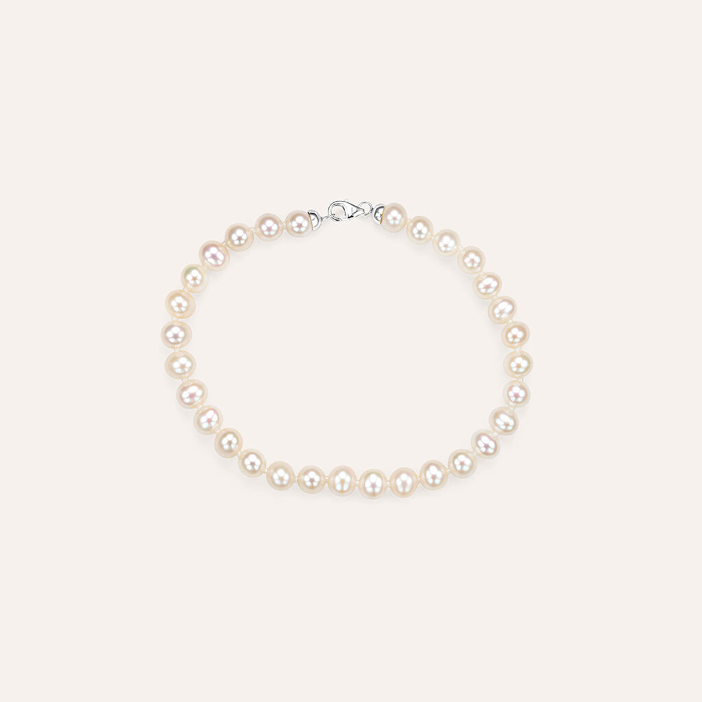 Bracciale Gabrielle Oro Bianco Perla D'Acqua Dolce