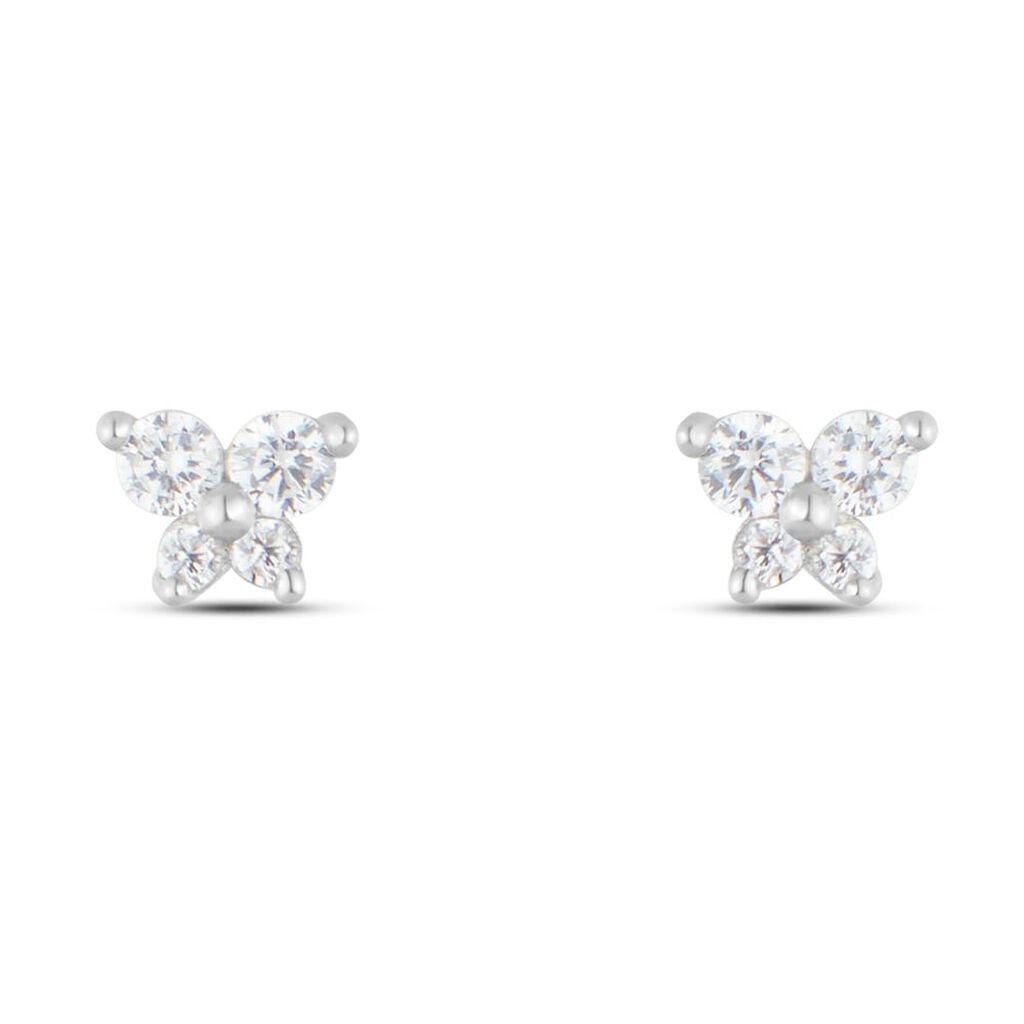 Orecchini Lobo Bon Ton Oro Bianco Cubic Zirconia - Orecchini a Lobo Donna | Stroili