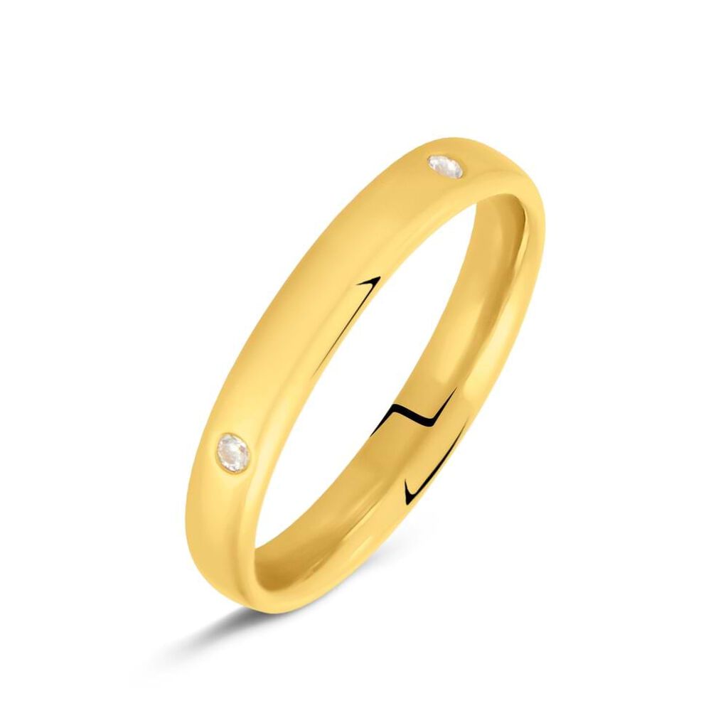 Fede Comoda 3.1 mm Oro Giallo Diamante - Anelli con Incisione Unisex | Stroili