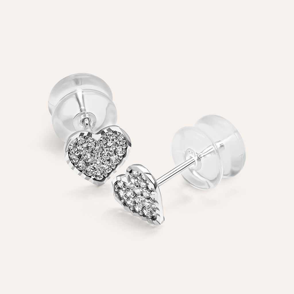 Orecchini Lobo Bon Ton Oro Bianco Cubic Zirconia - Orecchini a Lobo Donna | Stroili