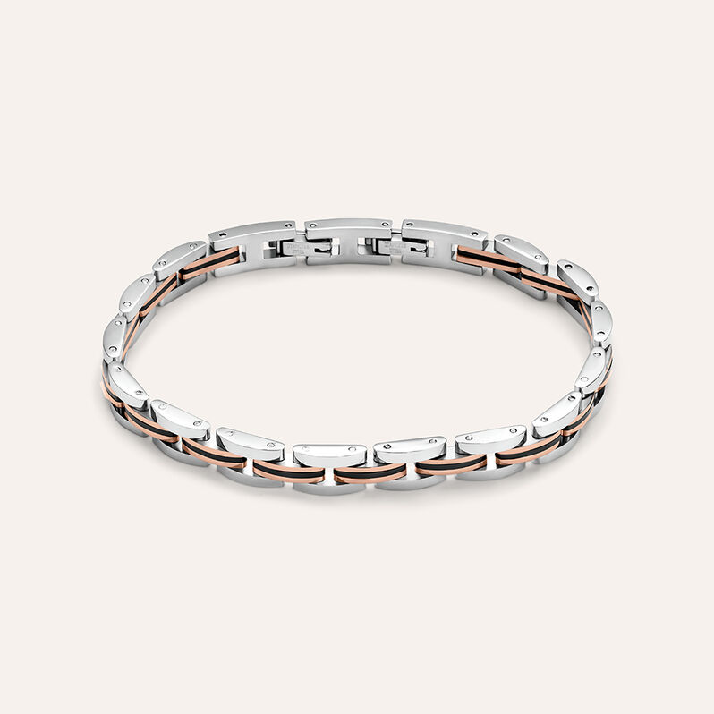 Bracciale Man Code Acciaio Tricolore Bianco / Rosa / Nero - Bracciali Uomo | Stroili