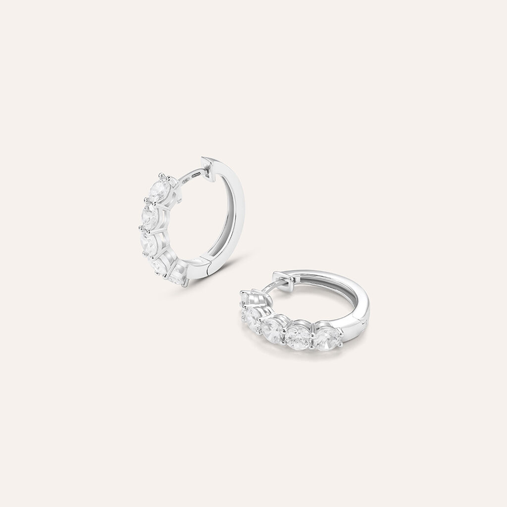 Orecchini A Cerchio Silver Elegance Argento Rodiato Cubic Zirconia - Orecchini a Cerchio Donna | Stroili