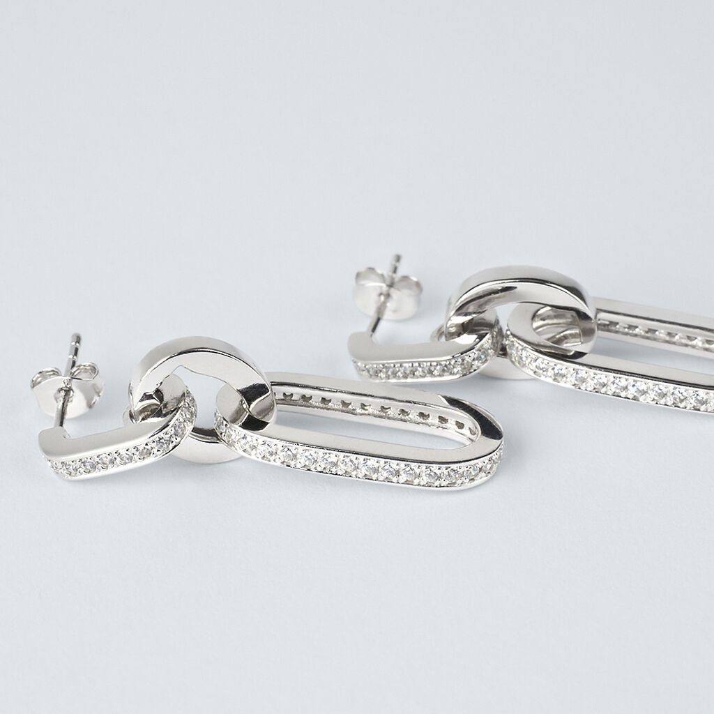 Orecchini Pendenti Silver Shine Argento Rodiato Cubic Zirconia