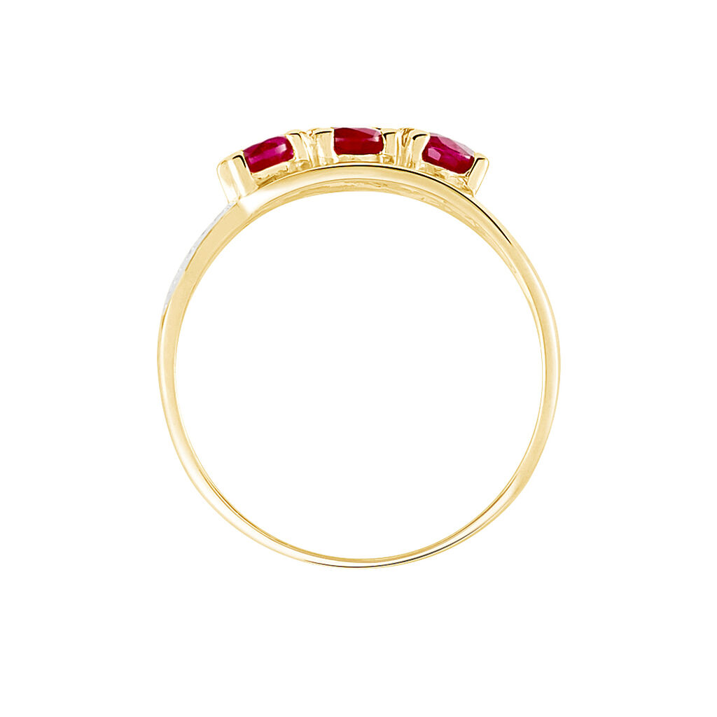 Anello Trilogy Charlotte Oro Giallo Rubino Diamante