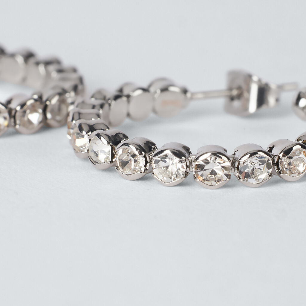 Orecchini A Cerchio Romantic Shine Metallo Cristallo - Orecchini a Cerchio Donna | Stroili