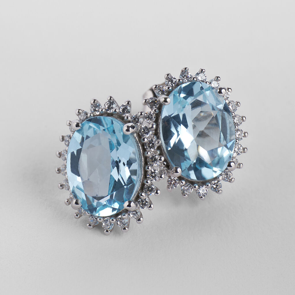 Orecchini Lobo Amélie Oro Bianco Topazio Cubic Zirconia - Orecchini a Lobo Donna | Stroili