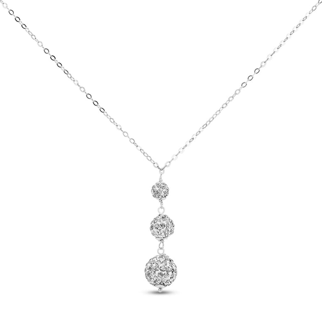 Collana Christelle Oro Bianco Cristallo