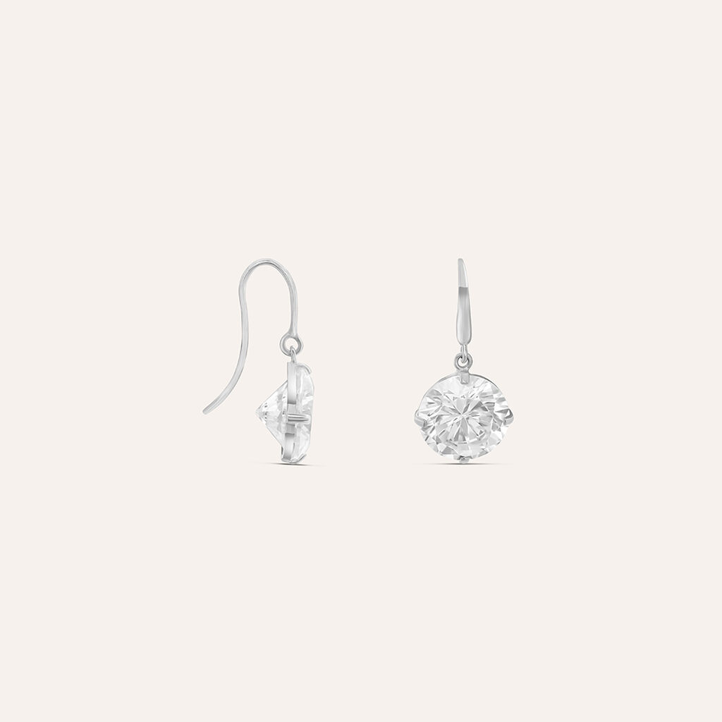 Orecchini Lobo Punto Luce Claire Oro Bianco Cubic Zirconia - Orecchini a Lobo Donna | Stroili