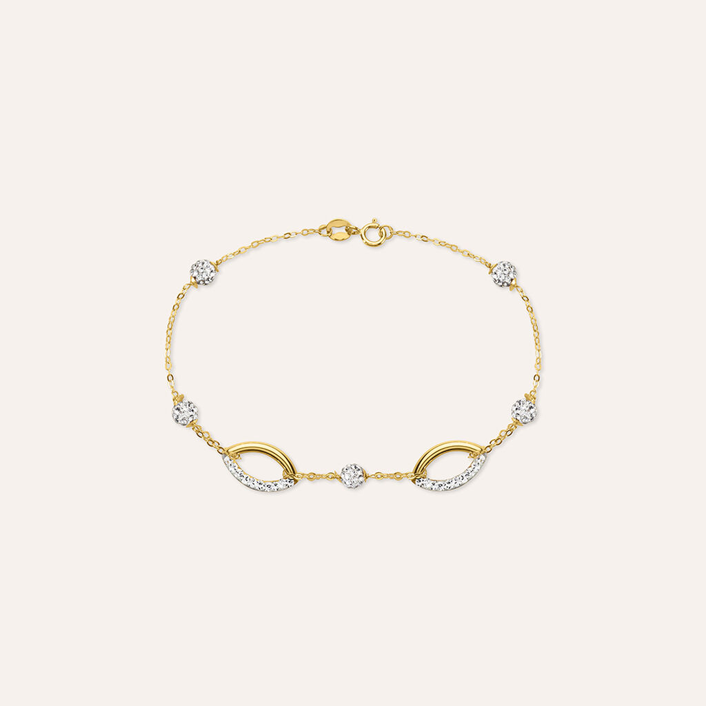 Bracciale Crystal Gold Oro Bianco Cristallo