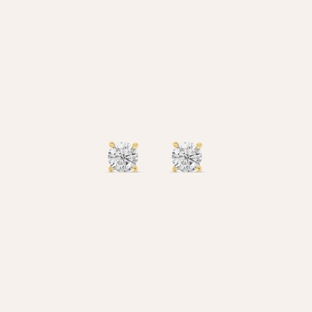 Orecchini Lobo Punto Luce Claire Oro Giallo Cubic Zirconia