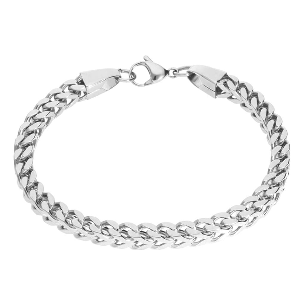 Bracciale in acciaio maglia groumette