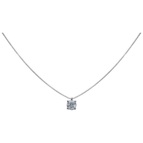 Girocollo punto luce in oro bianco con brillante 0.50 ct - Collane Donna | Stroili